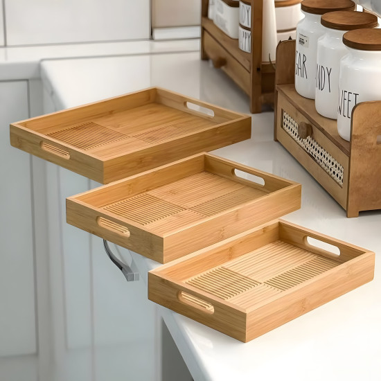 Wooden Tray Set 3 Pcs